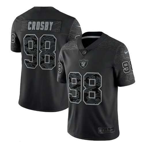 Men's Las Vegas Raiders #98 Maxx Crosby Black Reflective Limited Stitched Football Jersey,We sell and wholesale Men's Las Vegas Raiders #98 Maxx Crosby Black Reflective Limited Stitched Football Jersey on line form chian!